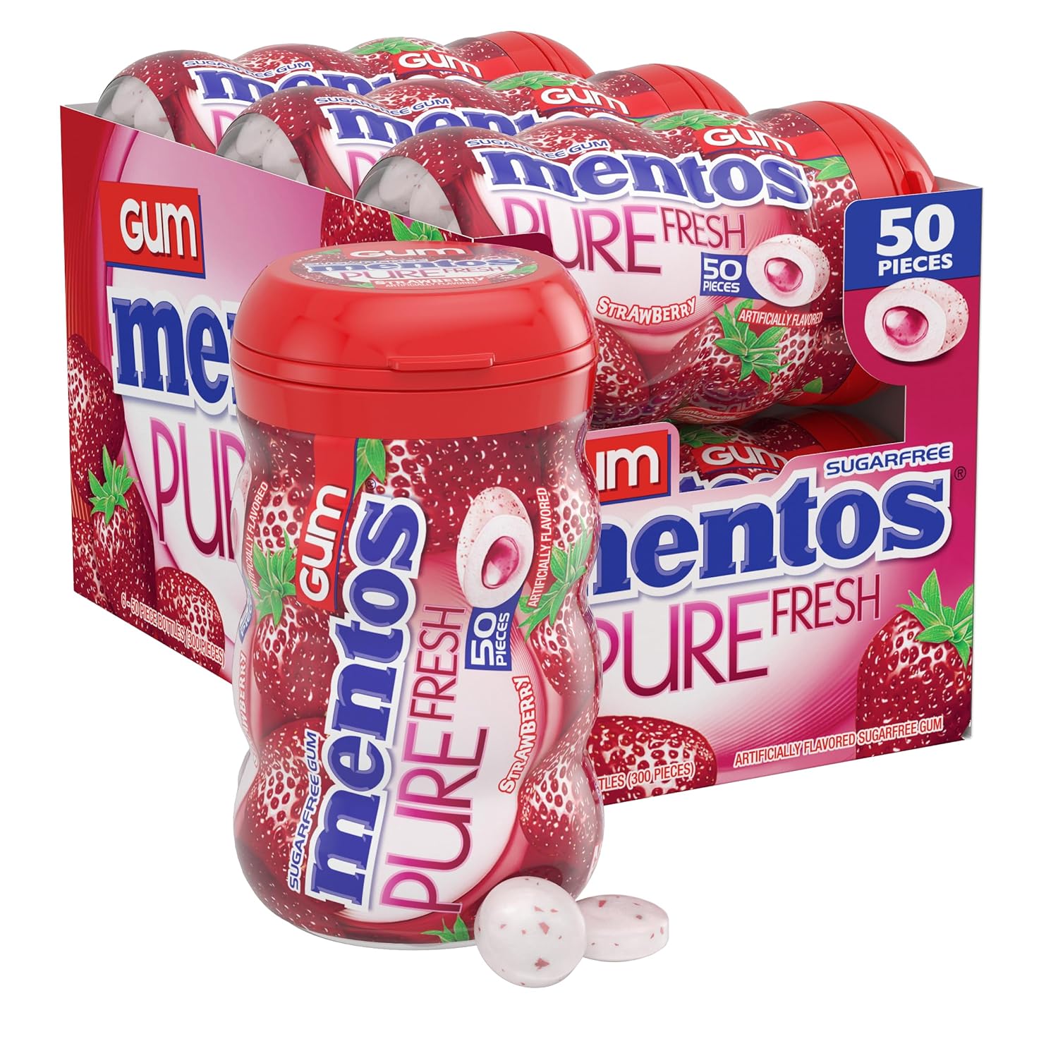 آدامس منتوس strawberry قوطی 50 عددی
