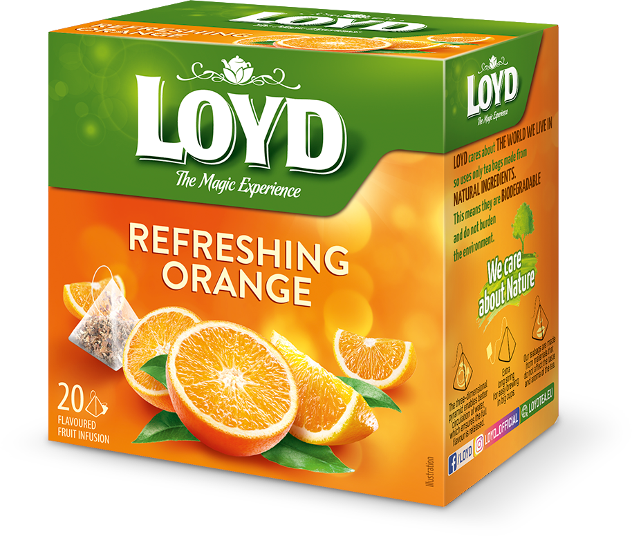دمنوش پرتقال طراوت بخش 20 عددی LOYD