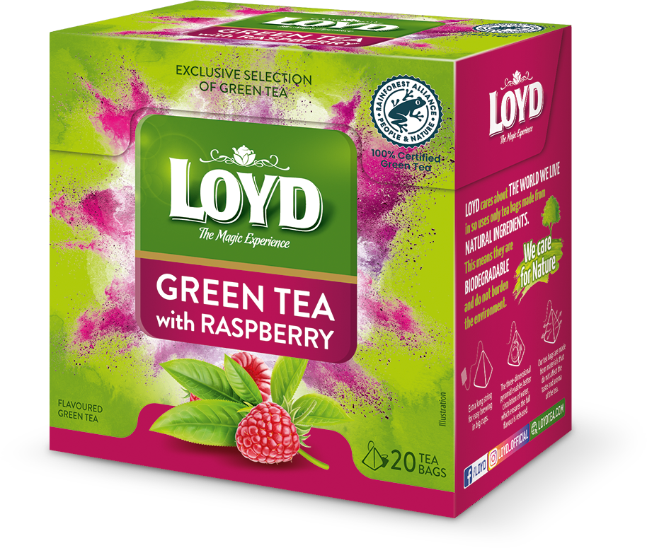 چای سبز با تمشک 20 عددی LOYD