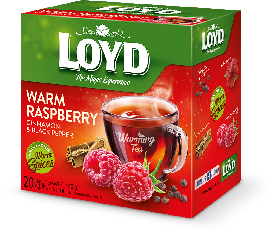 دمنوش تمشک با دارچین و فلفل سیاه 20 عددی LOYD